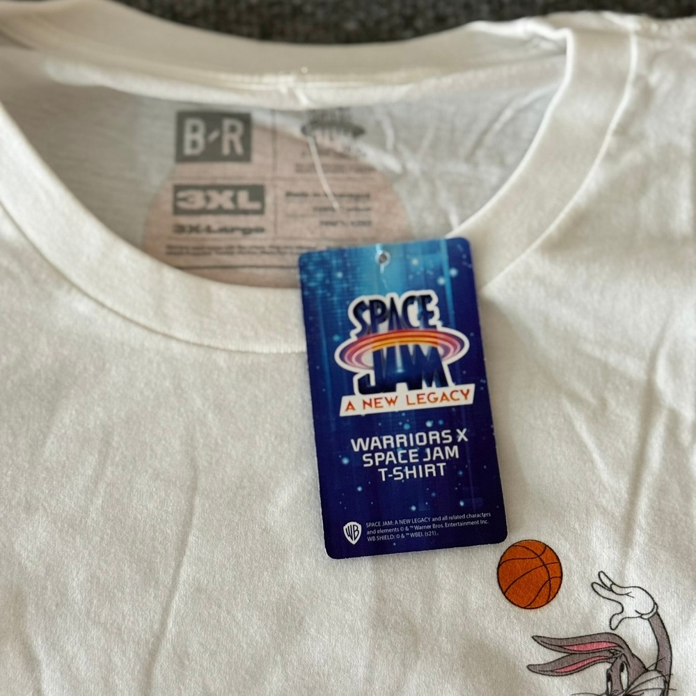 Golden State Warriors x Space Jam T-Shirt White Taz Daffy Bugs Mens 3XL NWT NBA - Picture 5 of 13